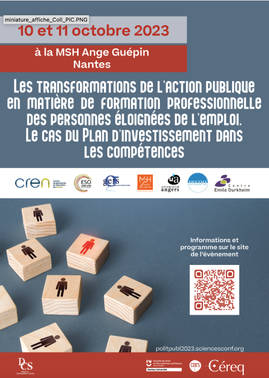 Journées d'études - Les transformations de l'action publique en matière de formation professionnelle des personnes éloignées de l'emploi