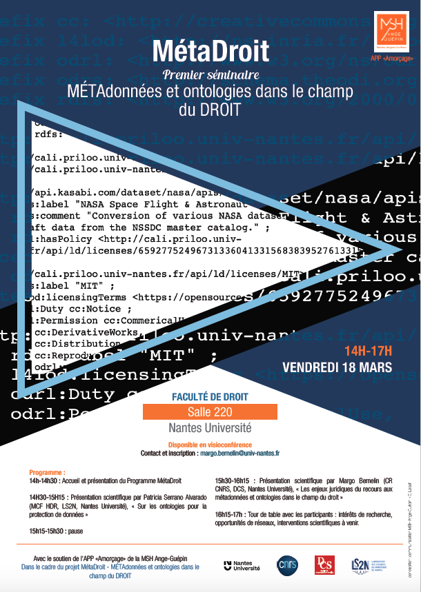 MétaDroit - Premier séminaire MÉTAdonnées et ontologies dans le champ du DROIT